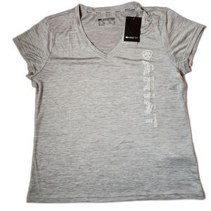 Ariat Tek V‑Neck Shirt Women’s XXL Alloy Gray Moisture‑Wicking Performance Tee